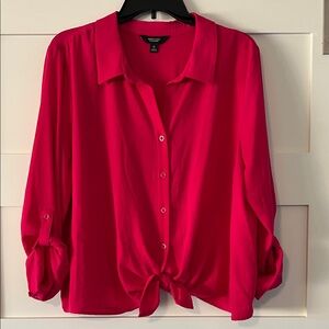Vera Wang (Simply Vera) Fuchsia Button-Down Shirt